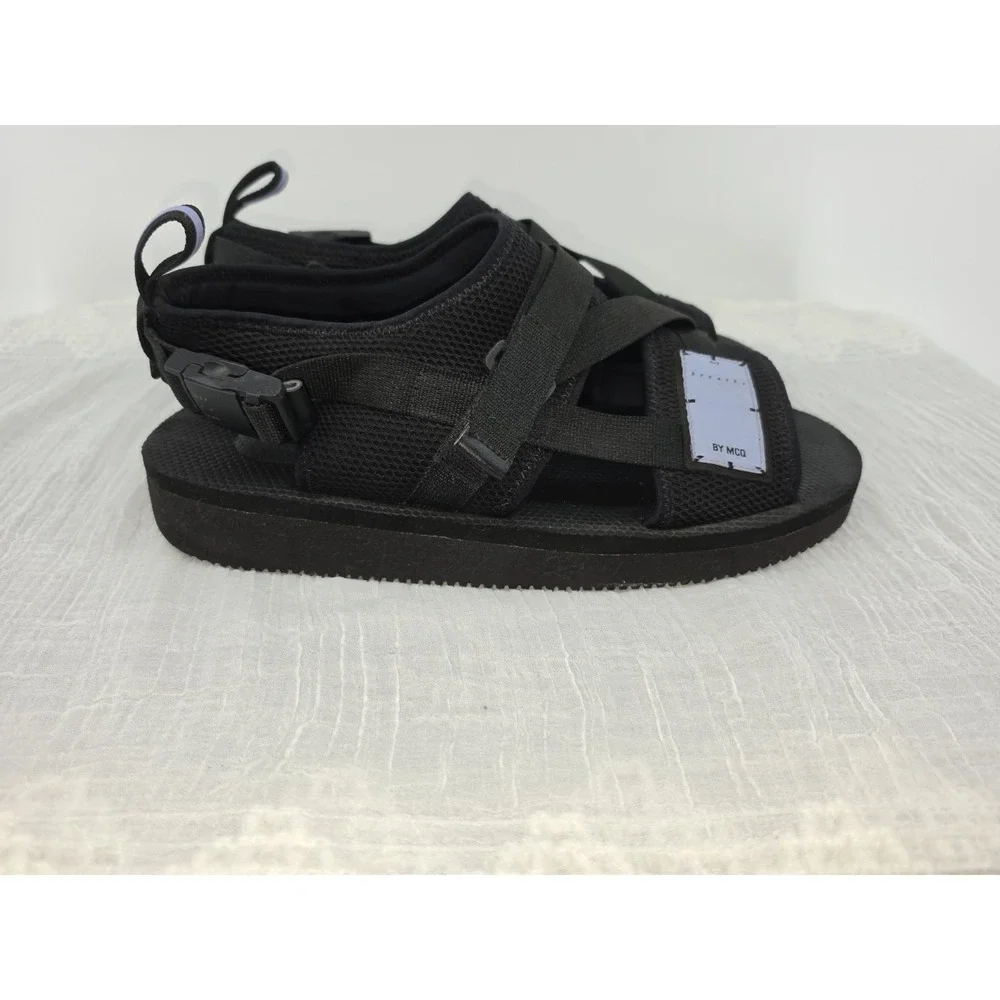 MCQ Breathe BR-7 Logo-Appliquéd Mesh and Foam Sandals - Black Size 46 US 12